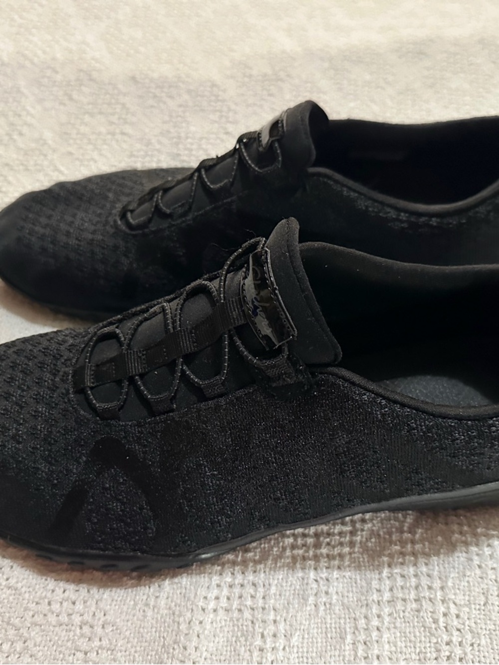 Skechers Women's Black Slip-On Knit Athletic Sneakers